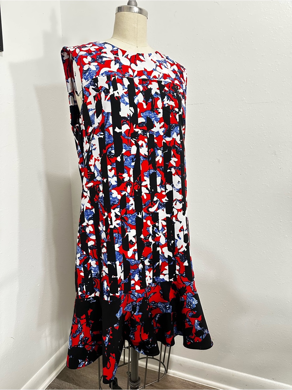 Peter Pilotto Red, White & Blue Floral Fit-and-Flare Dress